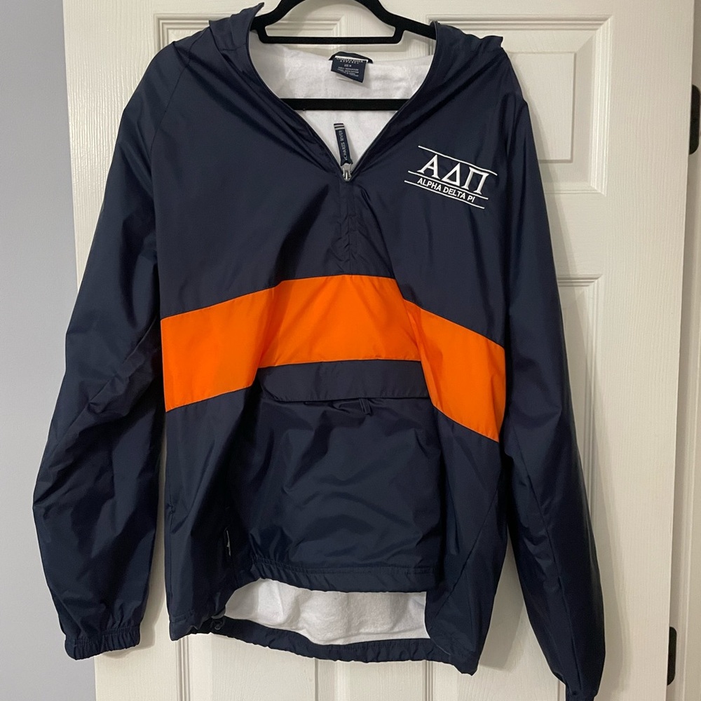 Alpha Delta Pi Auburn fleece lined rain jacket pull over